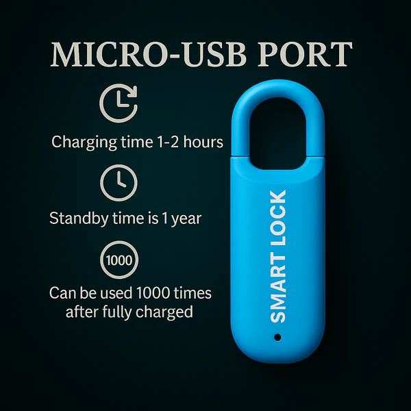 Multifunctional Fingerprint Padlock — USB-Rechargeable