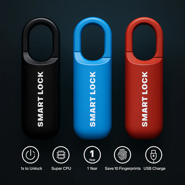 Multifunctional Fingerprint Padlock — USB-Rechargeable