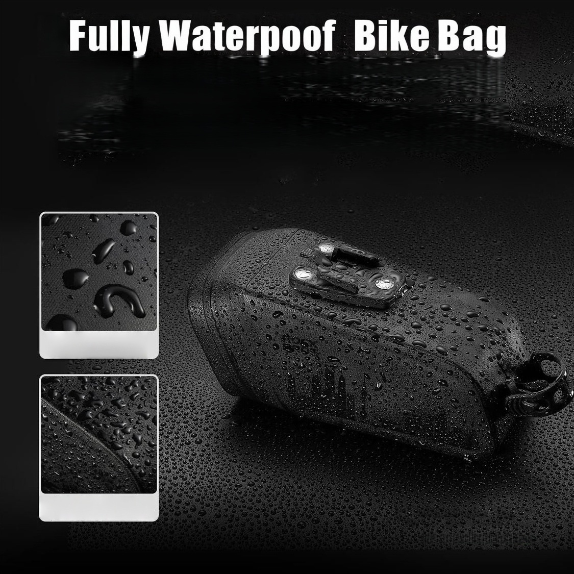 Brake-Sensor Saddle Bag with Rear Stop Light - Waterproof Bike Storage