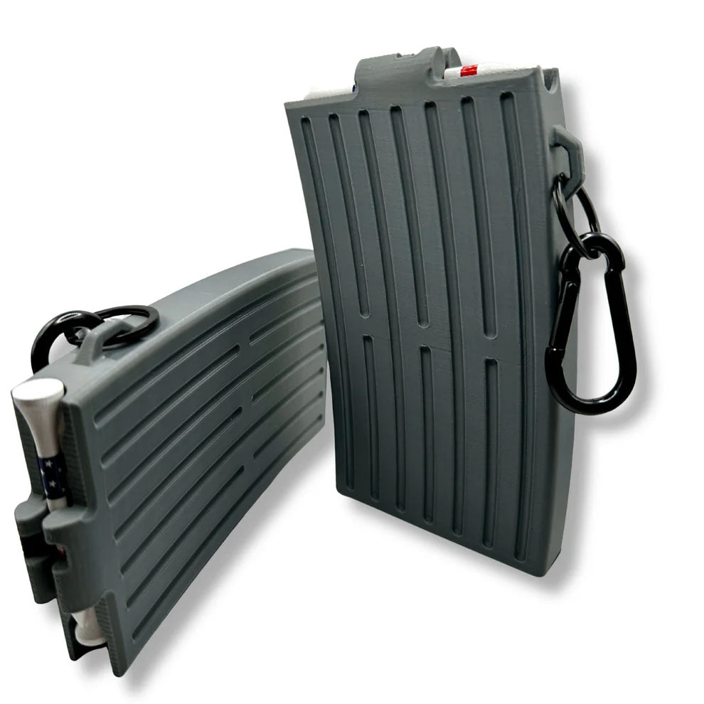 Gunmetal Grey Golf Tee Dispenser – Automatic Golf Tee Dispenser That Securely Attaches to Golf Bag