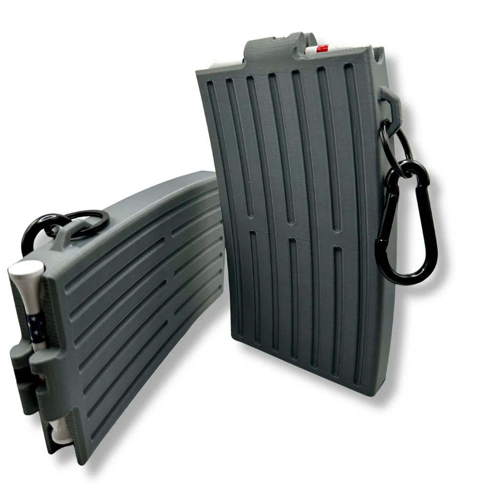 Gunmetal Grey Golf Tee Dispenser – Automatic Golf Tee Dispenser That Securely Attaches to Golf Bag