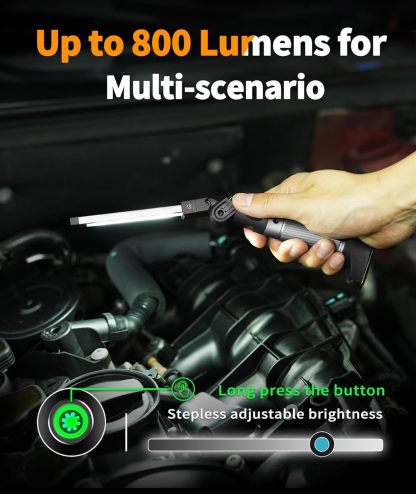 Magnetic Rechargeable Work Light - 800 Lumen, Foldable with 3 Light Modes