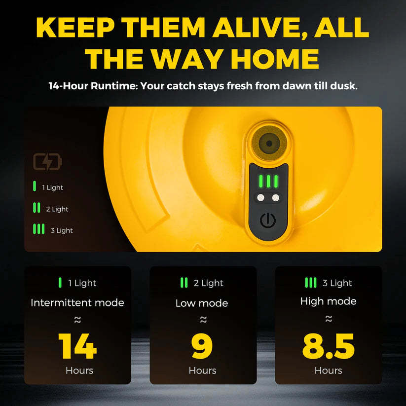 Floating Rechargeable Bait Bucket Aerator