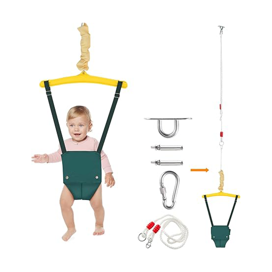 Baby bouncy chair with ceiling hooks