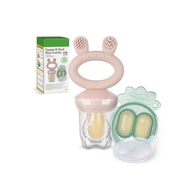 Baby fruit feeder and mini frozen snack tray set