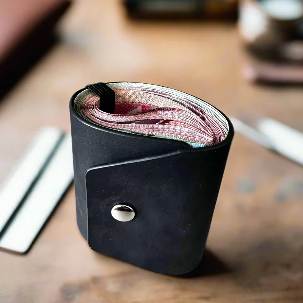 magnetic leather wallet