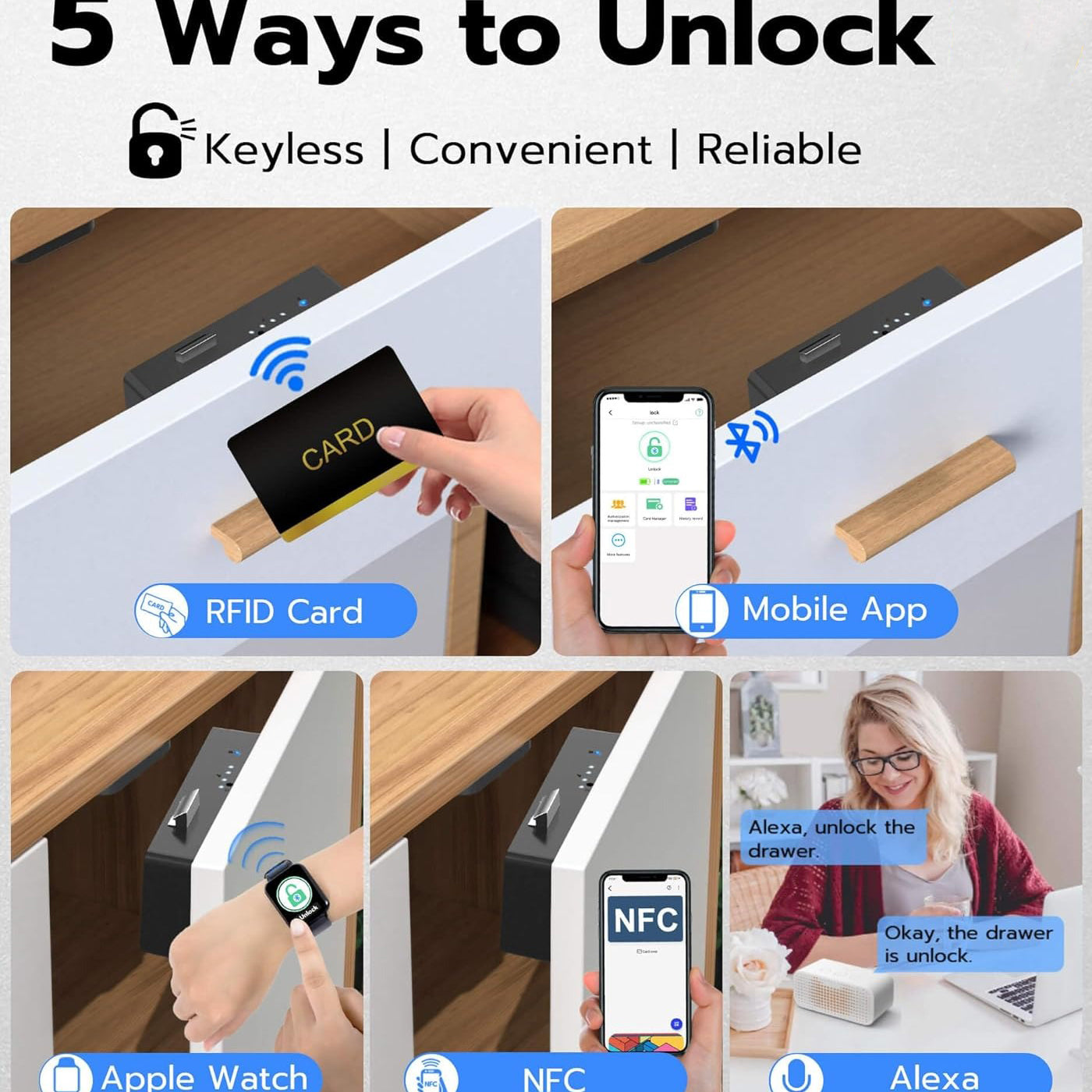 Smart Cabinet Lock – Hidden No-Drill Adhesive Child Safety Lock