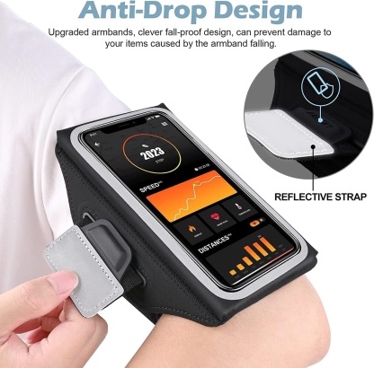 Running Armband with Zipper Pocket - Universal Fit & Sweat-Resistant