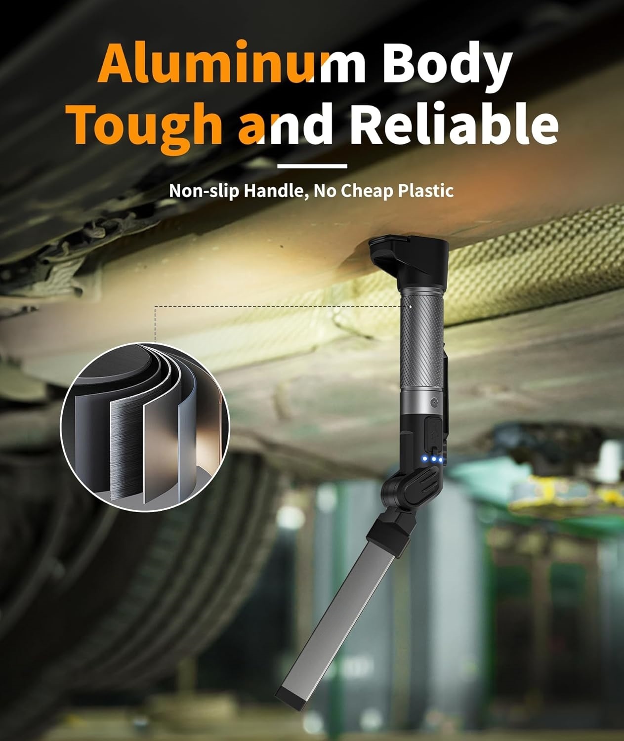 Magnetic Rechargeable Work Light - 800 Lumen, Foldable with 3 Light Modes