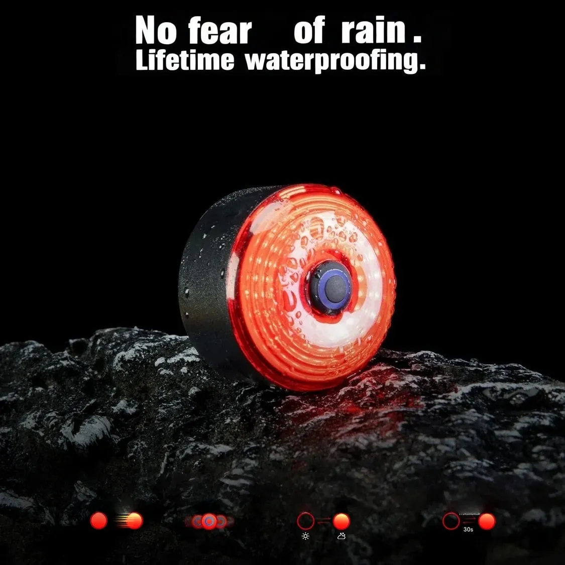 Brake-Sensor Saddle Bag with Rear Stop Light - Waterproof Bike Storage