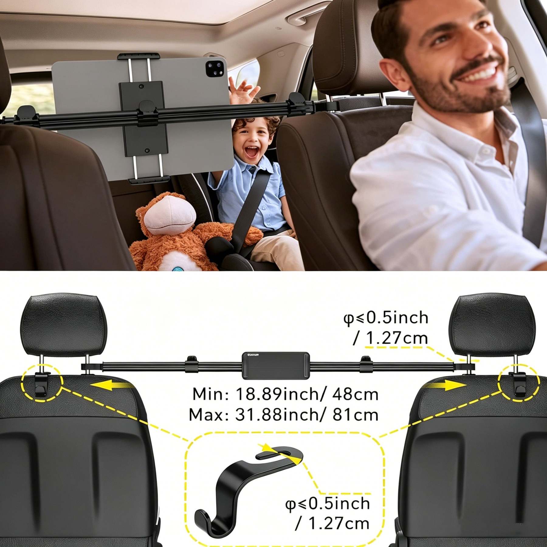 Car Rear Seat Tablet Holder