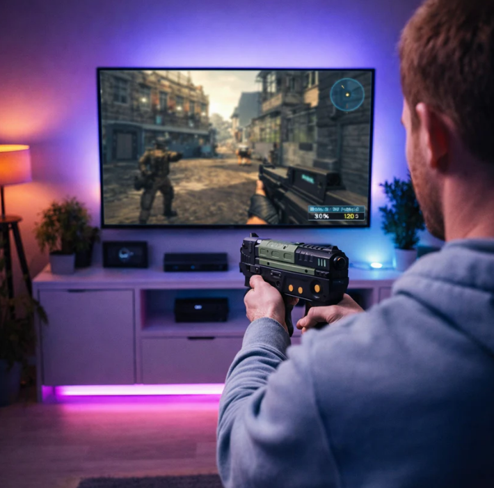 Retro Wireless Arcade Light Gun Controller for PC Shooting Games
