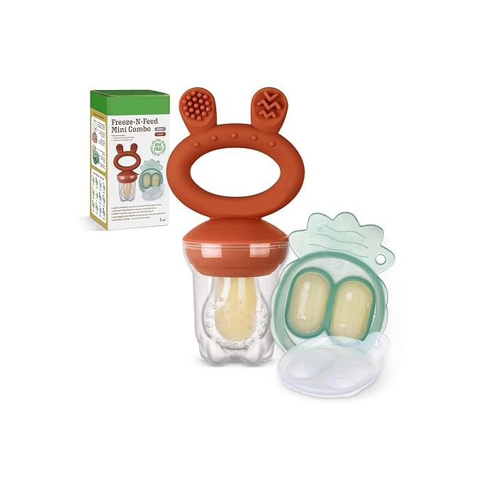 Baby fruit feeder and mini frozen snack tray set