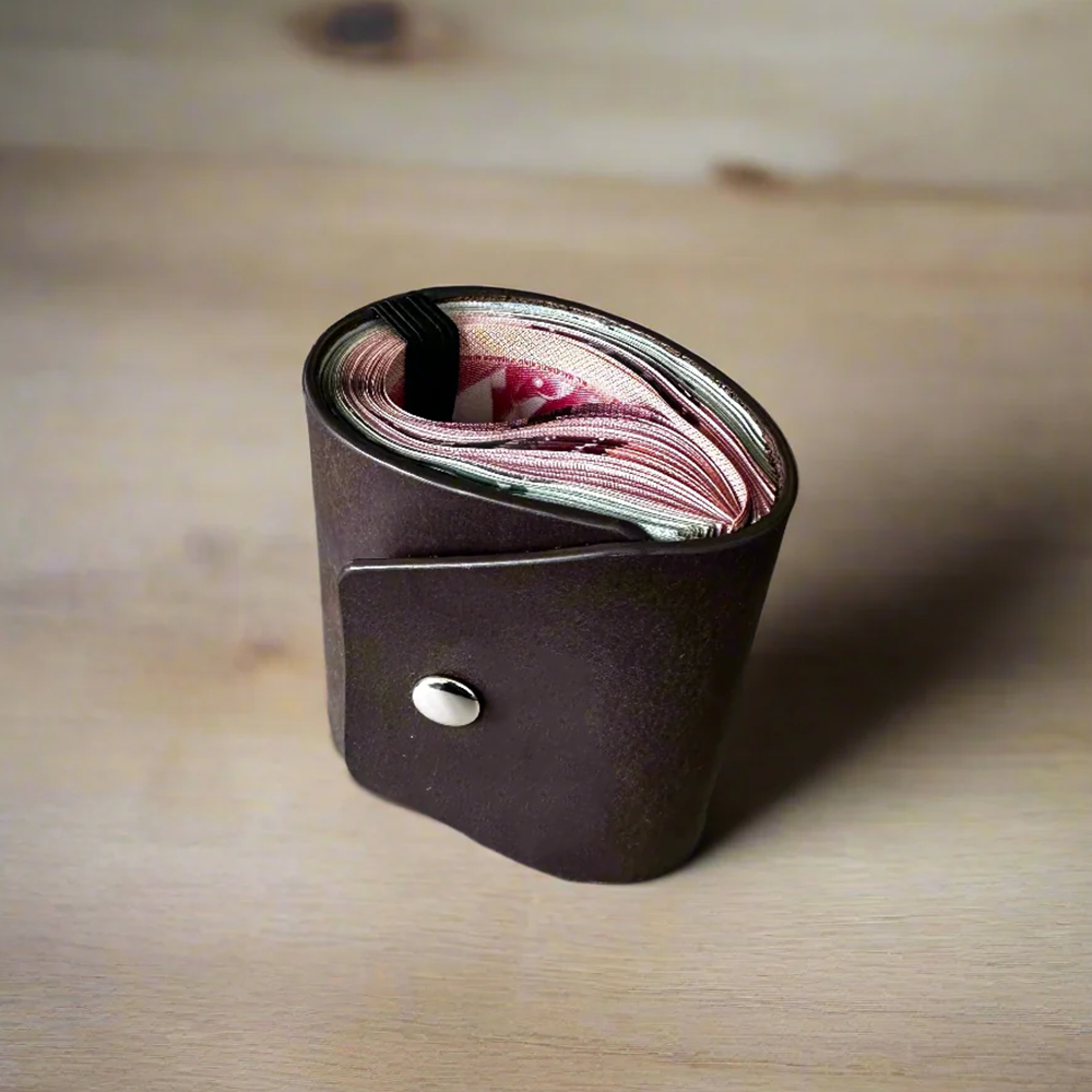 magnetic leather wallet