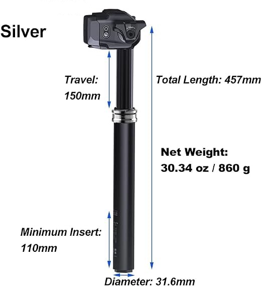 Wireless Electric Dropper Post Kit Instant Saddle Adjustment for a Smoother Ride