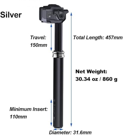 Wireless Electric Dropper Post Kit Instant Saddle Adjustment for a Smoother Ride