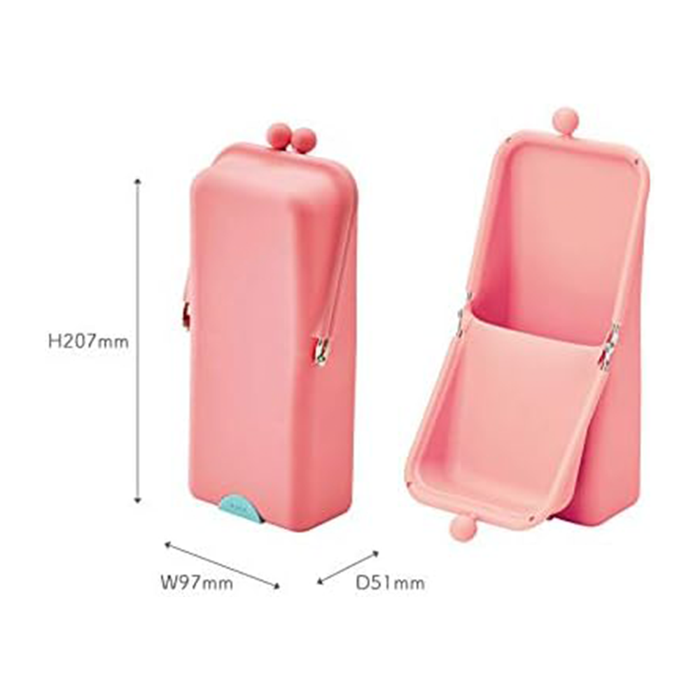 Pencil case, stand-up, frog-mouth style, silicone writing instrument box