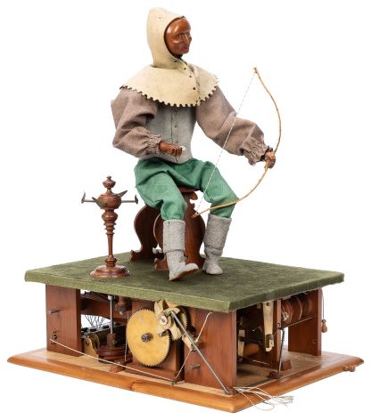 Handcrafted Mechanical Archer Automaton Sculpture with Moving Mechanism