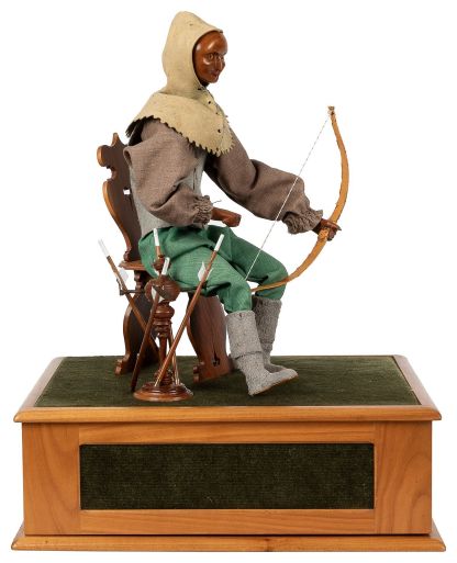 Handcrafted Mechanical Archer Automaton Sculpture with Moving Mechanism