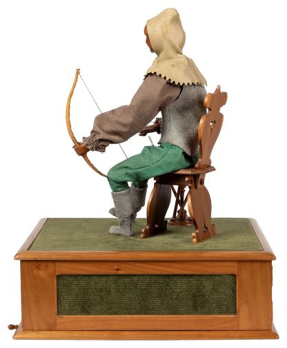 Handcrafted Mechanical Archer Automaton Sculpture with Moving Mechanism