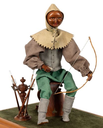 Handcrafted Mechanical Archer Automaton Sculpture with Moving Mechanism