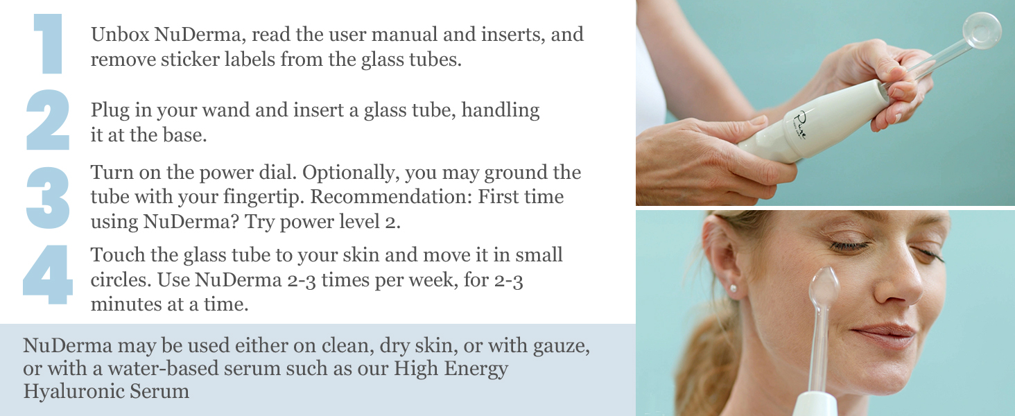 NuDerma Portable Handheld High Frequency Skin Therapy Wand Machine w/Neon &ndash; Anti-Aging 