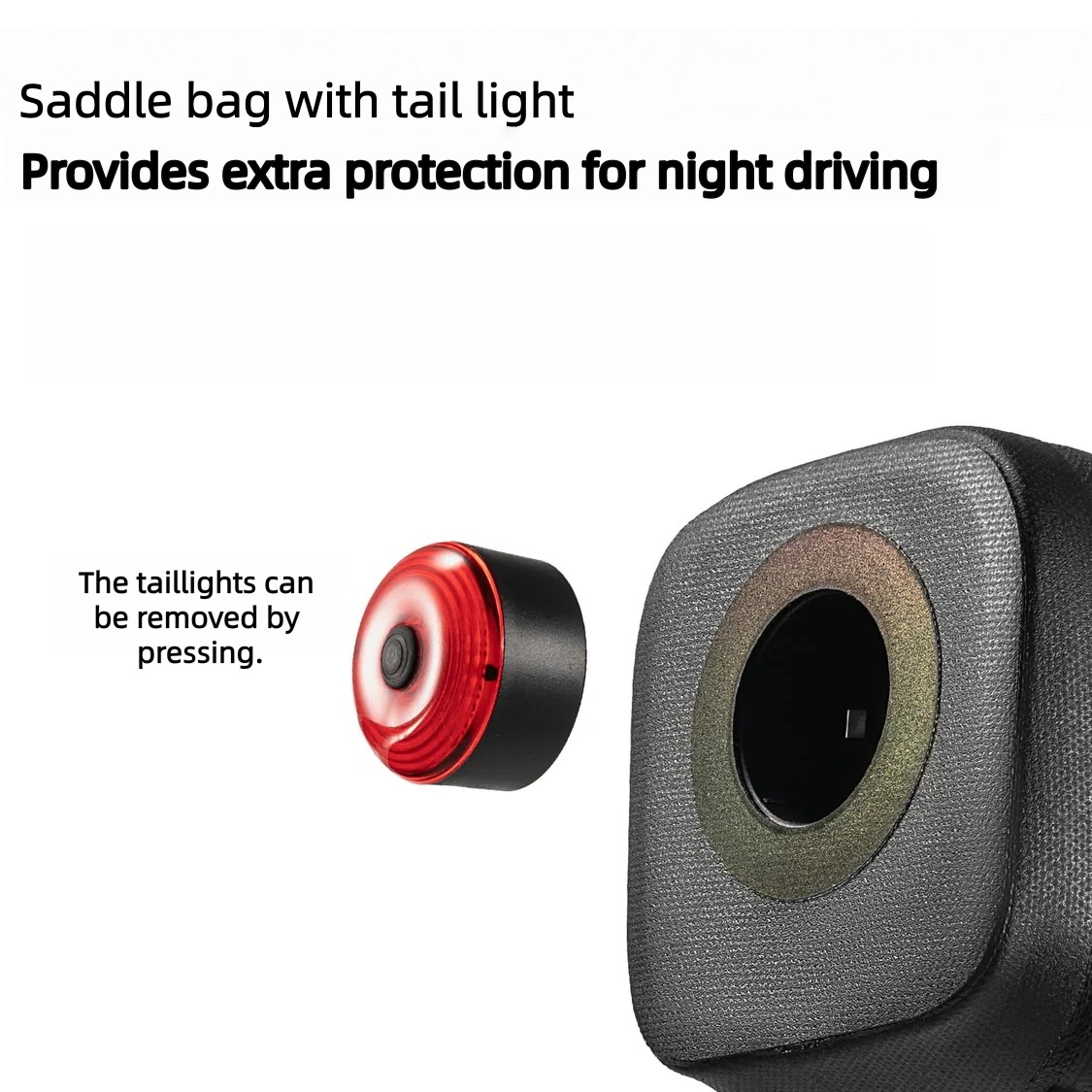 Brake-Sensor Saddle Bag with Rear Stop Light - Waterproof Bike Storage