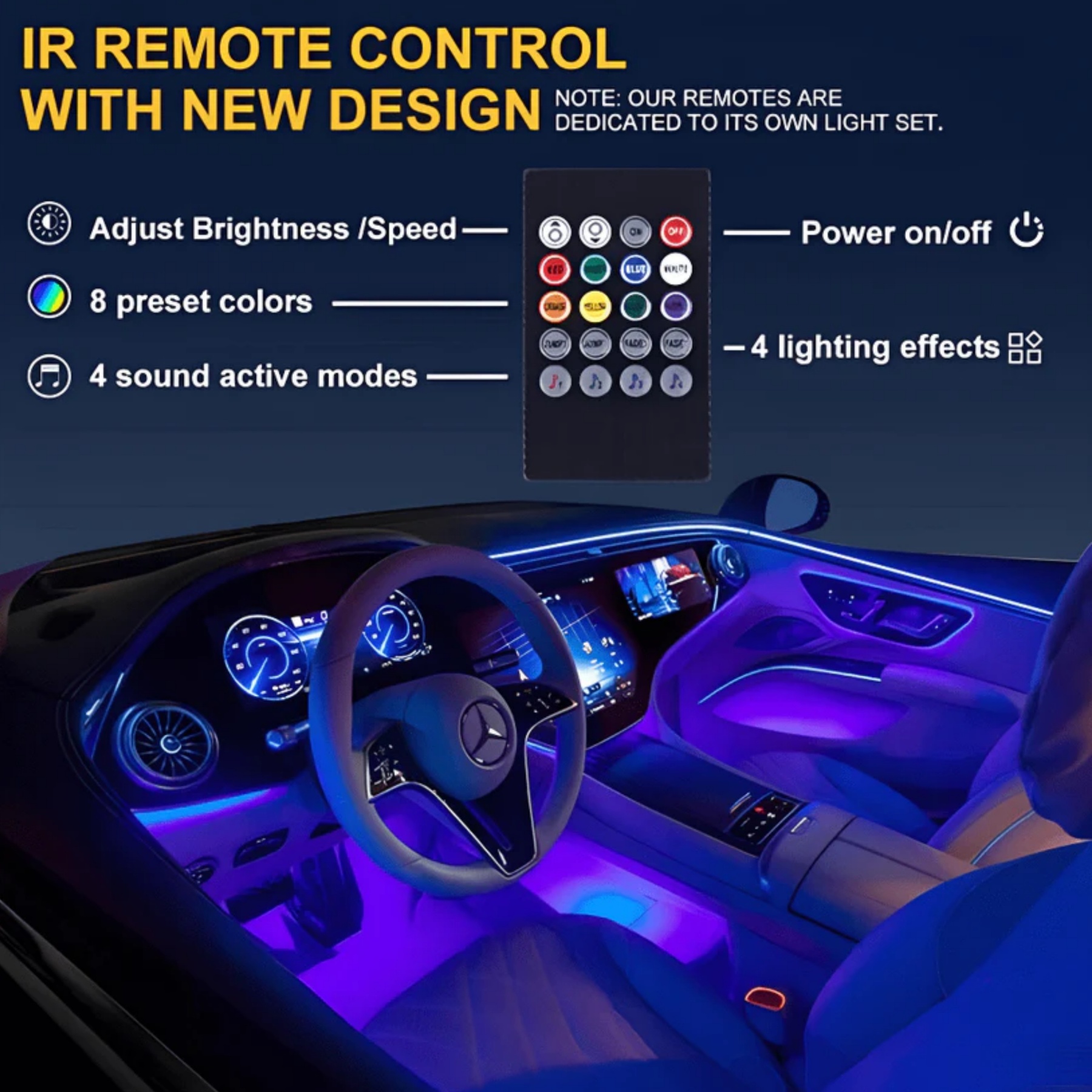 Interior Car Footwell Lights – RGB LED Ambient Lighting Kit