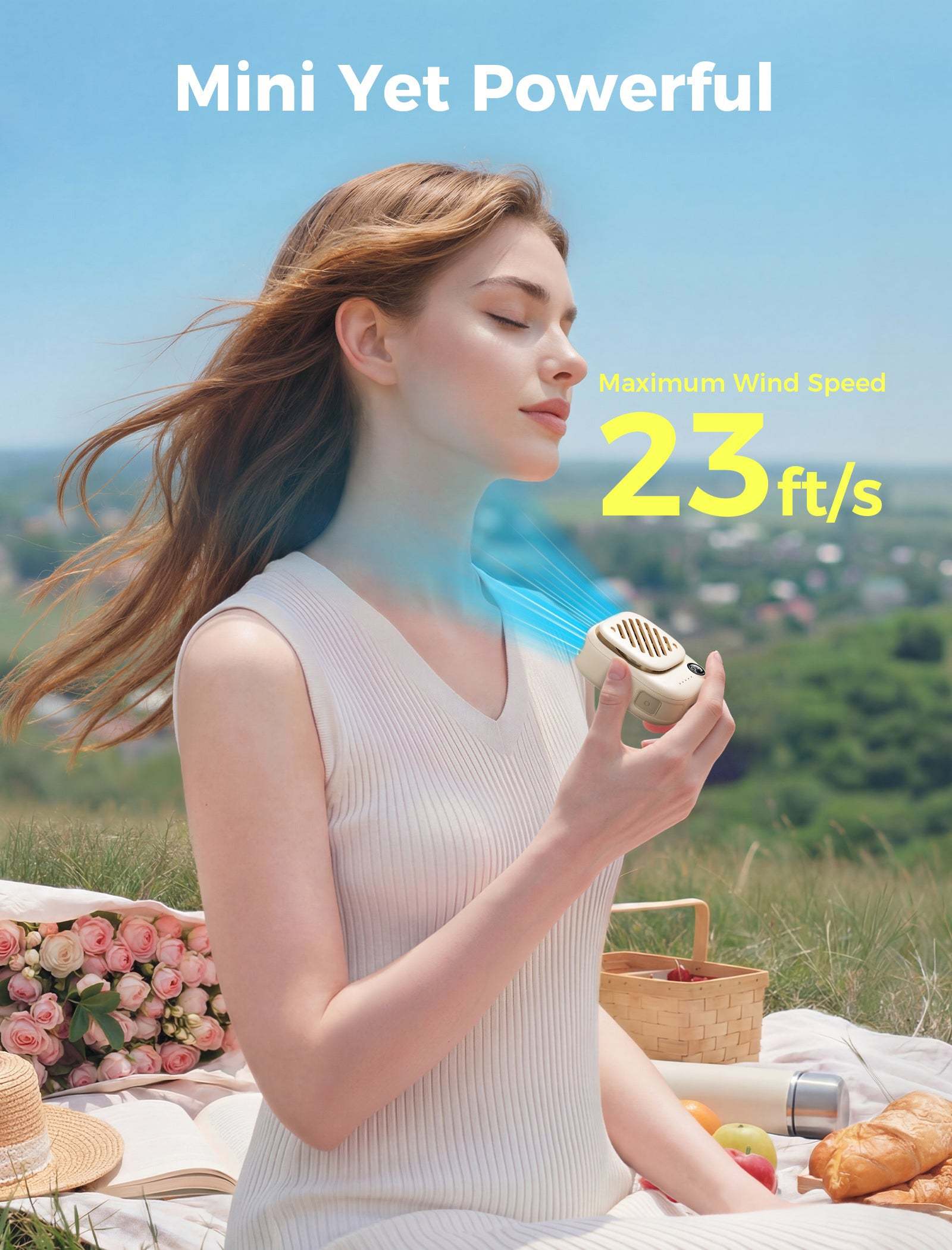 Compact Portable Neck Fan – Magnetic Wearable Cooling Fan