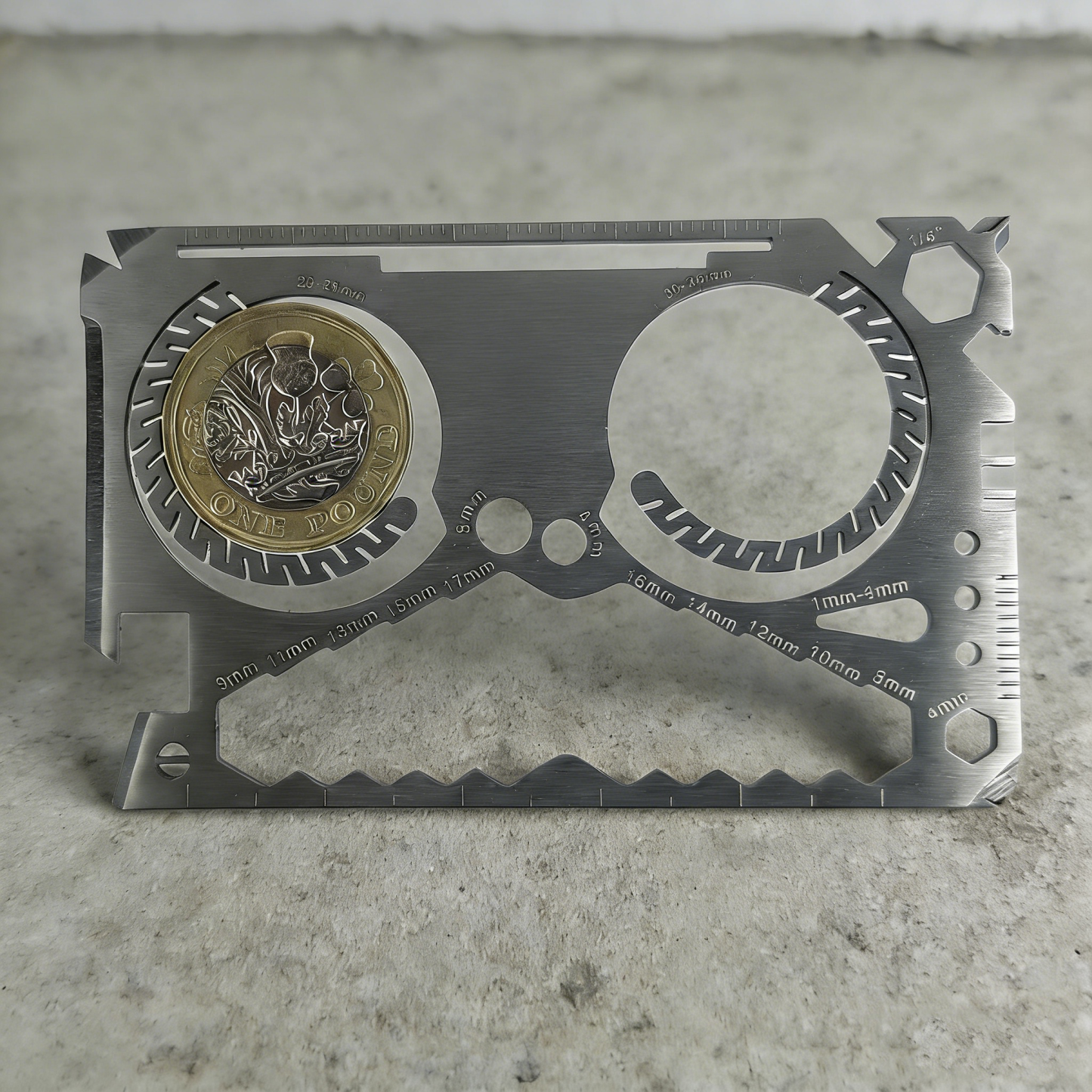 40-in-1 EDC Multitool Card with Coin Slots | Fits in Your Wallet