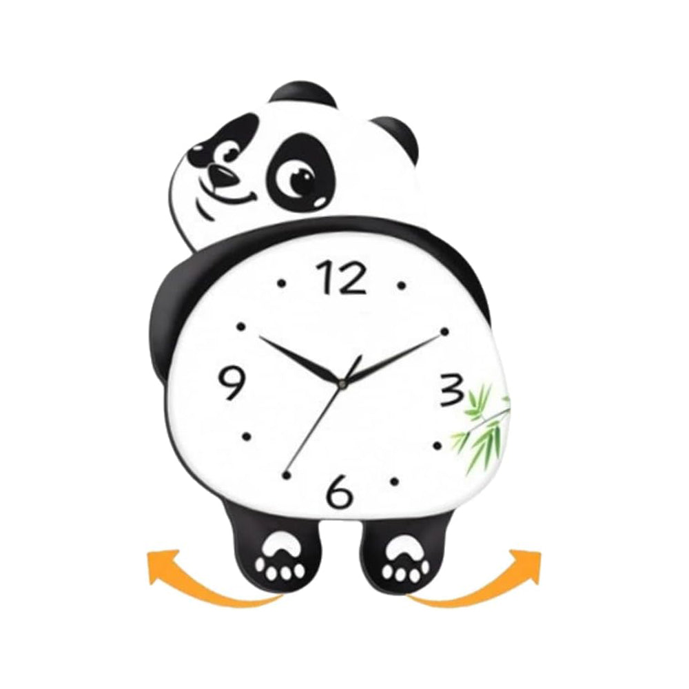 Funny Animal Cute Panda Design Wall Clock – Swinging Feet Modern Decorative Clock