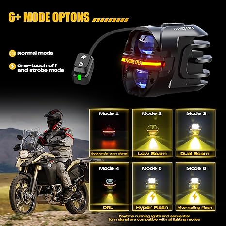 Multi-Mode 120W LED Auxiliary Lights – Amber Dual Beam Driving Lights