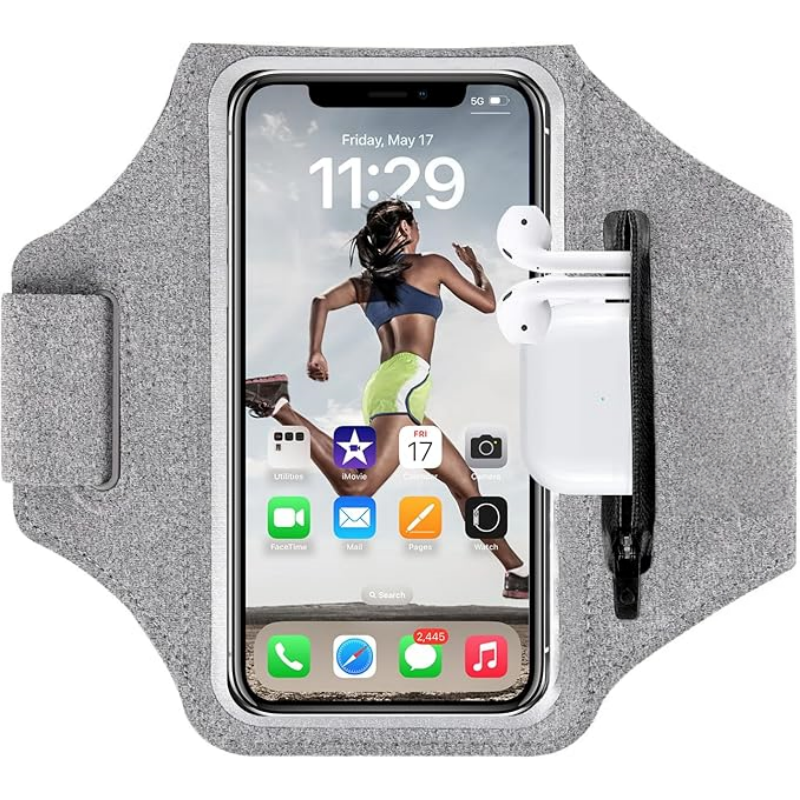 Running Armband with Zipper Pocket - Universal Fit & Sweat-Resistant
