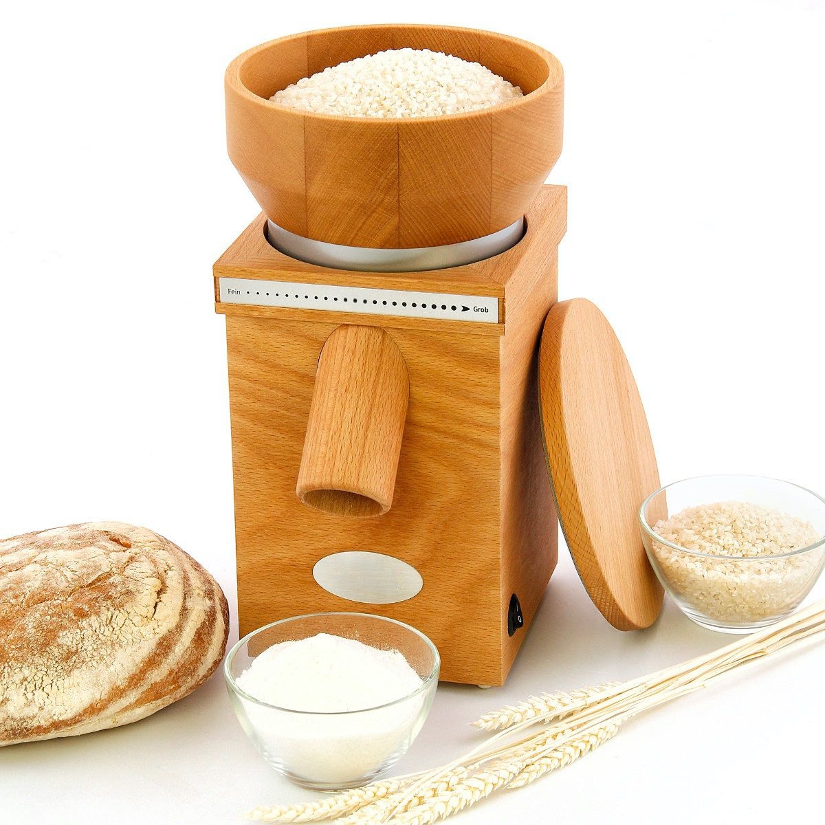 🌾Classic Wooden Grain Mill