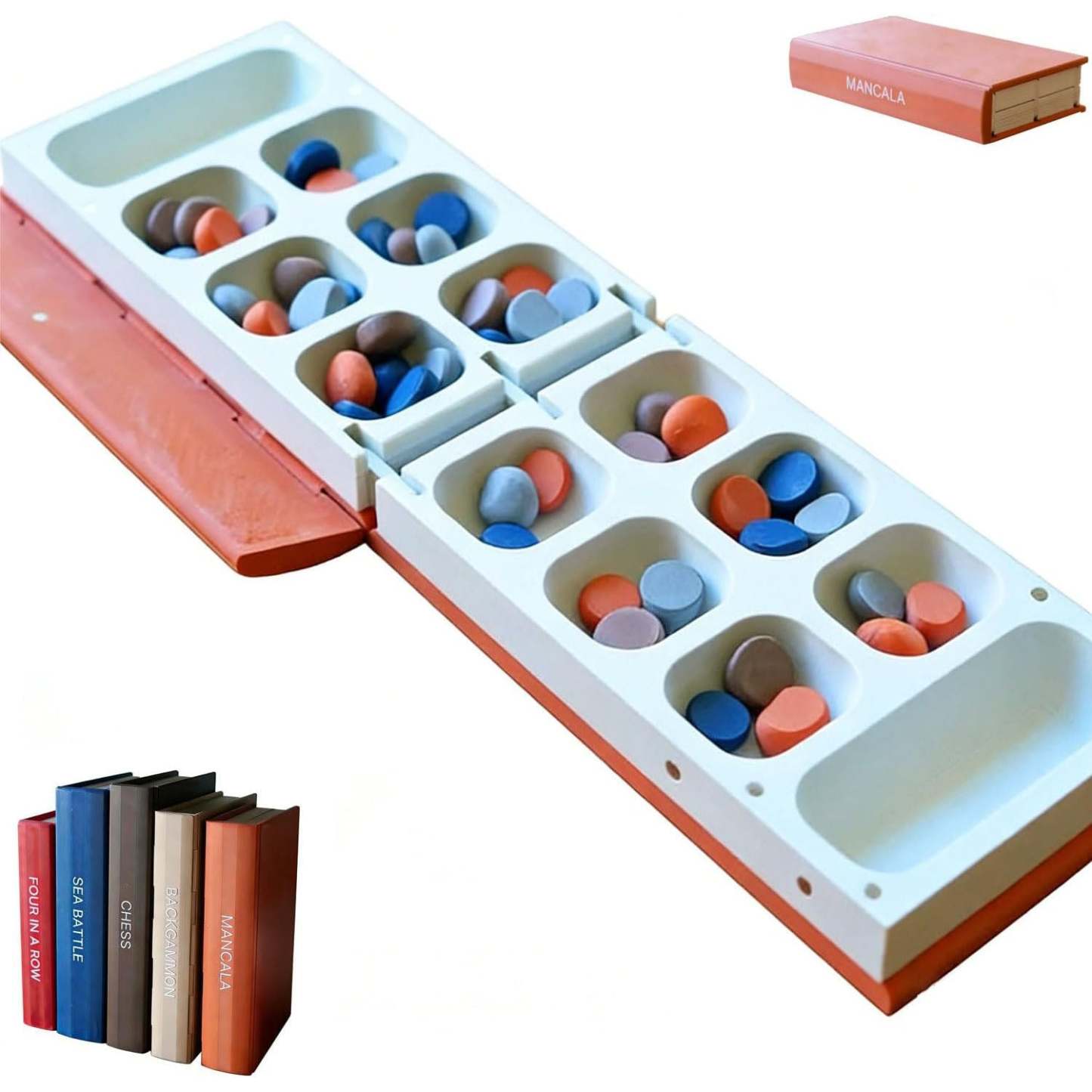 Portable Magnetic Book Board Games – 3D Printed Classic Games with Hardcover-Style Folding Design