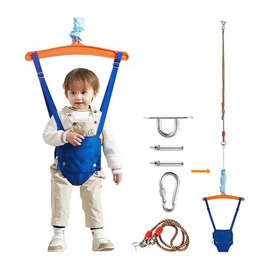 Baby bouncy chair with ceiling hooks