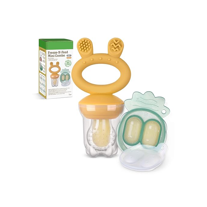 Baby fruit feeder and mini frozen snack tray set