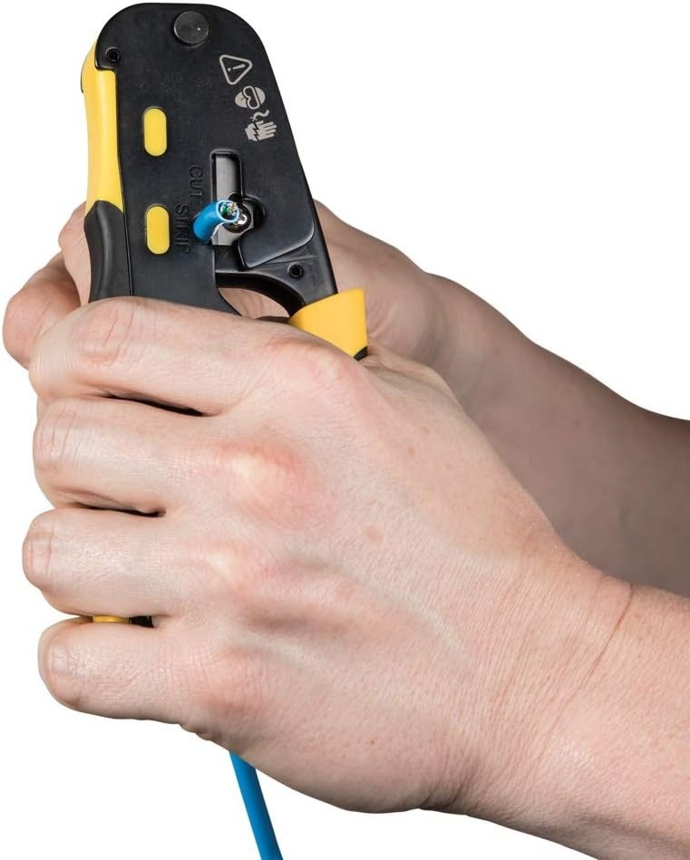 Modular Cable Crimper Tool Kit with 200 RJ45 CAT6 Connectors