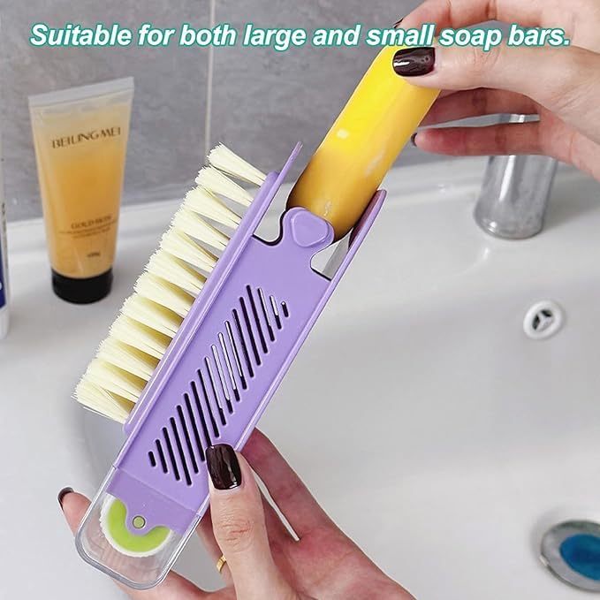 3-in-1 Non-Slip Soap Box with Brush – Multifunctional Soap Holder and Foaming Brush