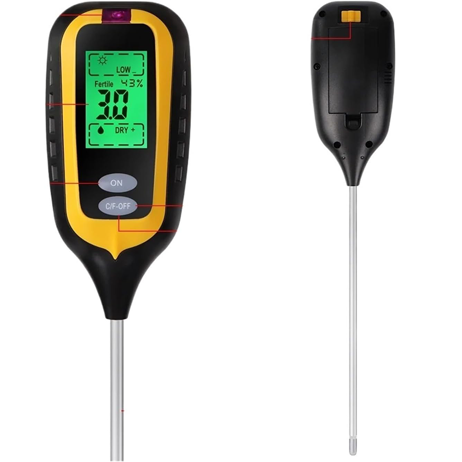 Soil nutrient tester, 6-in-1 soil pH meter