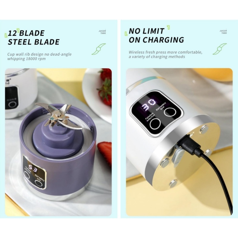 USB-C Portable Blender - Personal Smoothie Maker for Shakes, Ice & On-the-Go Drinks 