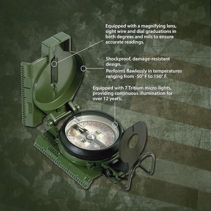 Tritium Lensatic Compass – Professional Navigation Tool for Survival & Outdoor Adventures