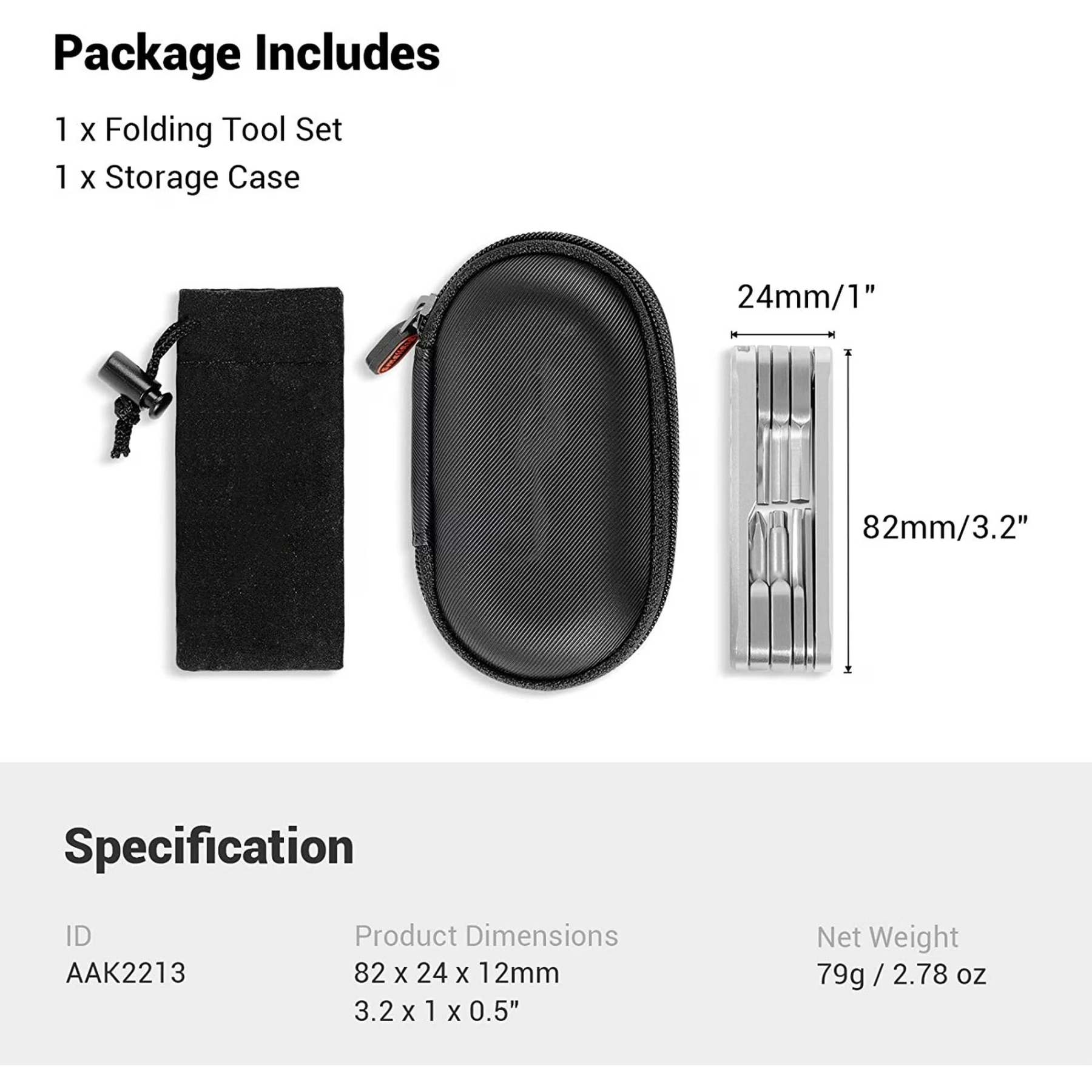 High-quality durable folding tool kit