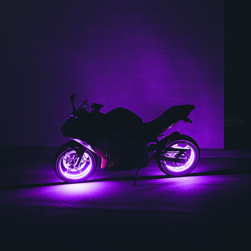 Motorcycle LED fluorescent lights wrapped all over