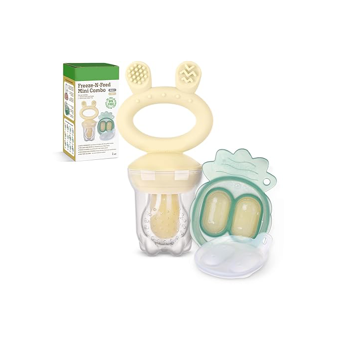 Baby fruit feeder and mini frozen snack tray set
