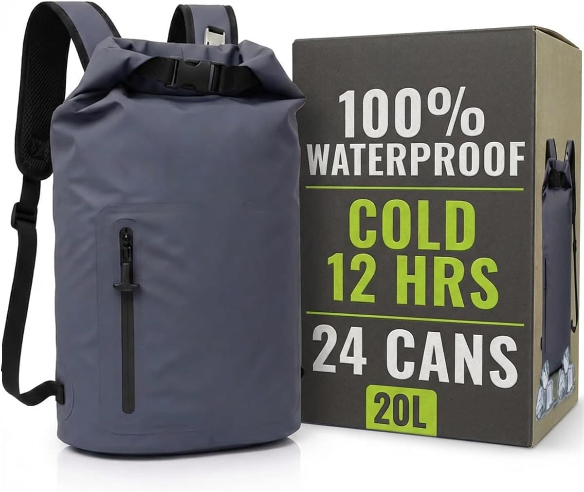 Waterproof Insulated Cooler Backpack 20L for Camping and Outdoor Adventures