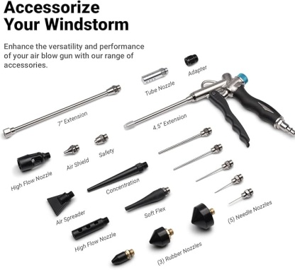 19 Piece Air Blow Gun Kit for Workshop and Automotive Cleaning