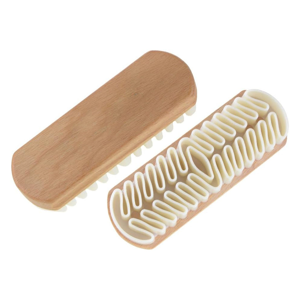 Suede & Nubuck Leather Brush – Natural Rubber with Wooden Handle