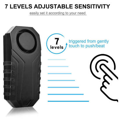 113dB Vibration Triggered Anti-Theft Bicycle Alarm with Waterproof Design, Adjustable Sensitivity