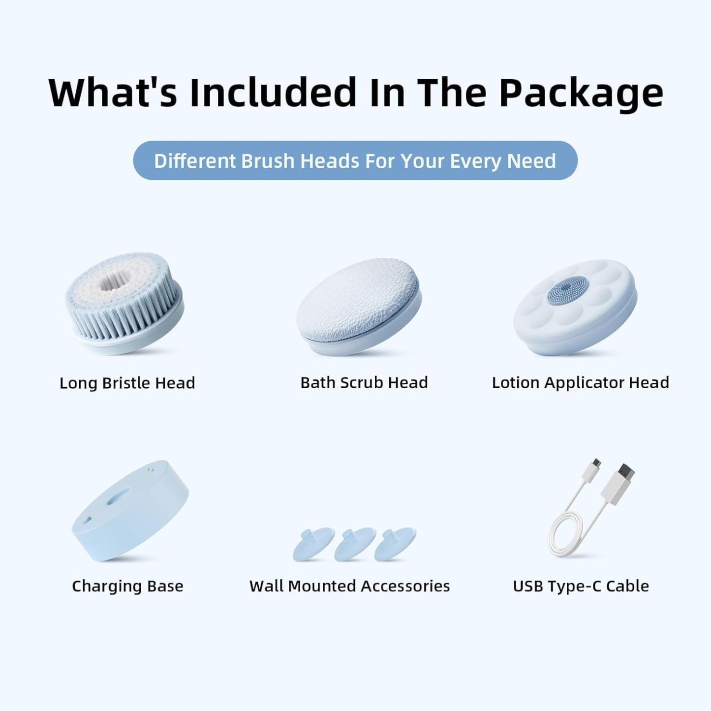 Electric shower brush back massager